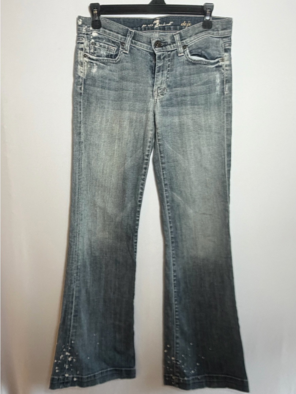 7 for all mankind Dojo limited edition splatter design Light Wash Flared Jeans